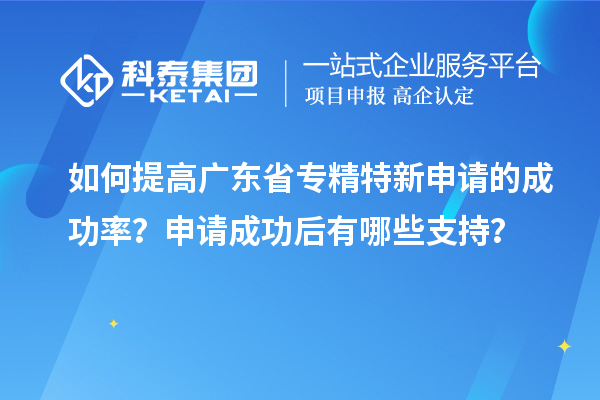 如何提高廣東省專精特新申請的成功率？申請成功后有哪些支持？