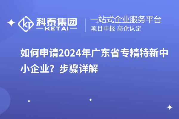 如何申請(qǐng)2024年廣東省專精特新中小企業(yè)?步驟詳解