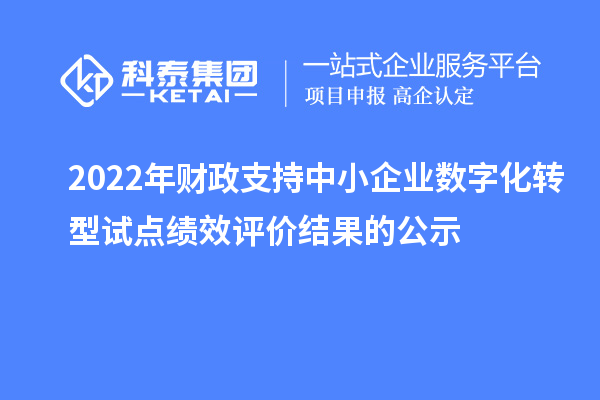 2022年財(cái)政支持中小企業(yè)數(shù)字化轉(zhuǎn)型試點(diǎn)績效評價結(jié)果的公示