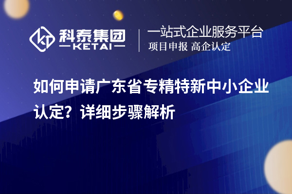 如何申請廣東省專精特新中小企業(yè)認(rèn)定？詳細(xì)步驟解析