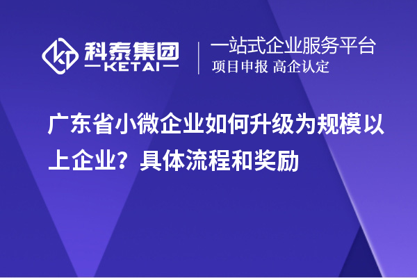 廣東省小微企業(yè)如何升級為規(guī)模以上企業(yè)？具體流程和獎勵