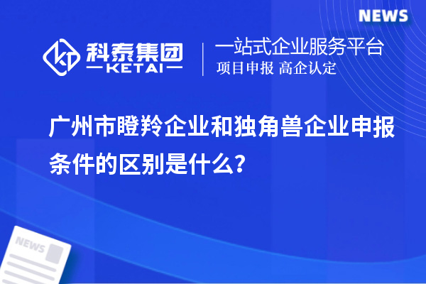 廣州市瞪羚企業(yè)和獨角獸企業(yè)申報條件的區(qū)別是什么？