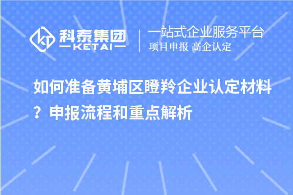如何準(zhǔn)備黃埔區(qū)瞪羚企業(yè)認(rèn)定材料？申報流程和重點解析