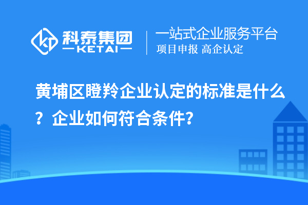 黃埔區(qū)瞪羚企業(yè)認(rèn)定的標(biāo)準(zhǔn)是什么？企業(yè)如何符合條件？