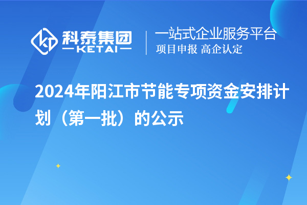 2024年陽江市節(jié)能專項(xiàng)資金安排計(jì)劃(第一批)的公示