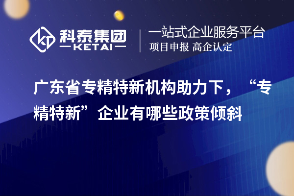廣東省專精特新機(jī)構(gòu)助力下，“專精特新” 企業(yè)有哪些政策傾斜