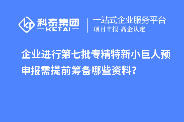 企業(yè)進(jìn)行第七批專精特新小巨人預(yù)申報需提前籌備哪些資料?