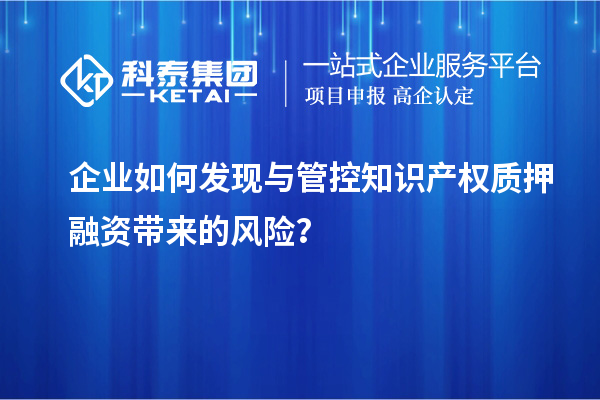企業(yè)如何發(fā)現(xiàn)與管控知識產(chǎn)權質押融資帶來的風險？