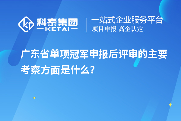廣東省單項(xiàng)冠軍申報后評審的主要考察方面是什么？