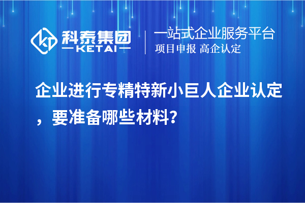 企業(yè)進(jìn)行專精特新小巨人企業(yè)認(rèn)定，要準(zhǔn)備哪些材料？