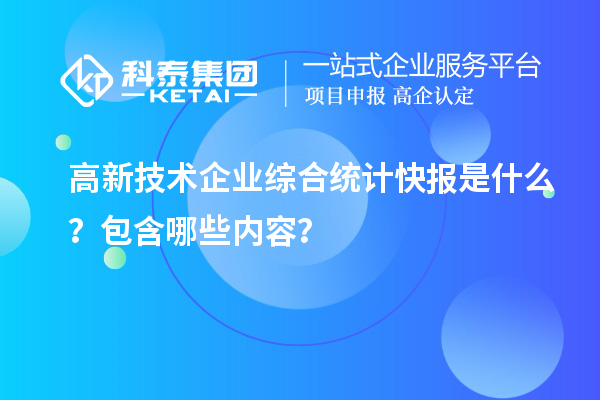 高新技術(shù)企業(yè)綜合統(tǒng)計(jì)快報(bào)是什么？包含哪些內(nèi)容？