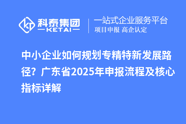 中小企業(yè)如何規(guī)劃專精特新發(fā)展路徑？廣東省2025年申報(bào)流程及核心指標(biāo)詳解