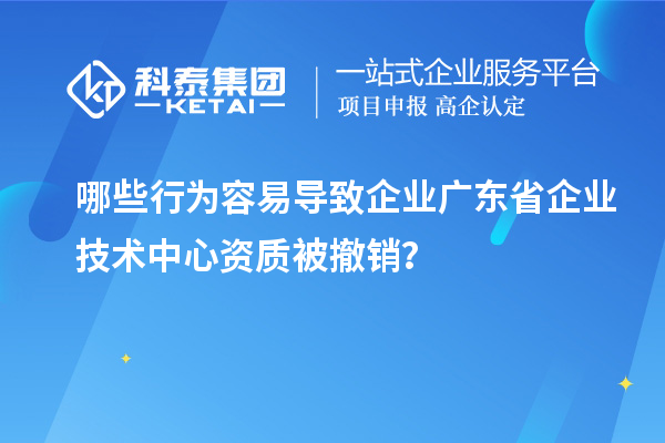 哪些行為容易導致企業(yè)廣東省企業(yè)技術中心資質被撤銷？