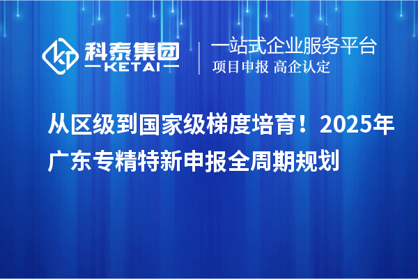 從區(qū)級(jí)到國(guó)家級(jí)梯度培育！2025年廣東專精特新申報(bào)全周期規(guī)劃
