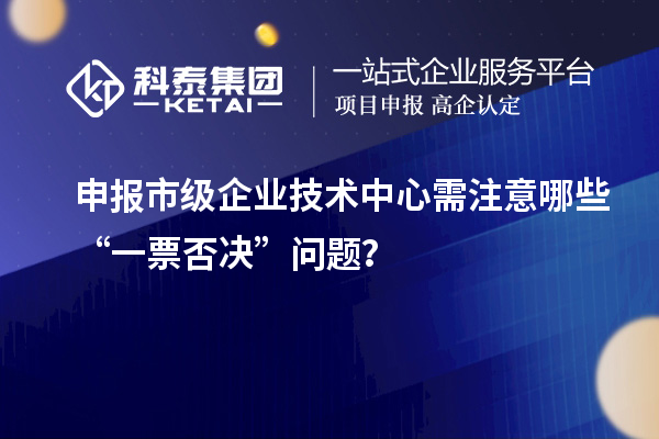 申報市級企業(yè)技術(shù)中心需注意哪些“一票否決”問題？