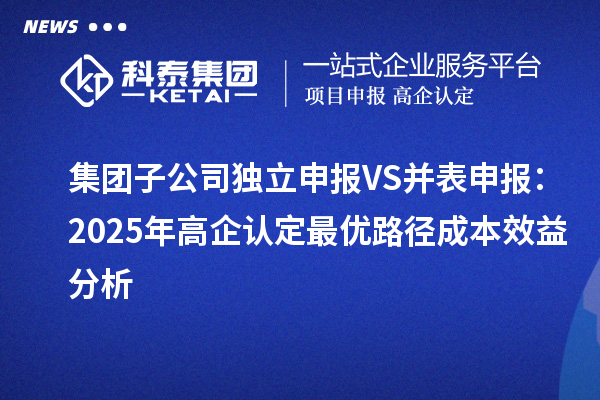集團(tuán)子公司獨(dú)立申報(bào)VS并表申報(bào)：2025年高企認(rèn)定最優(yōu)路徑成本效益分析