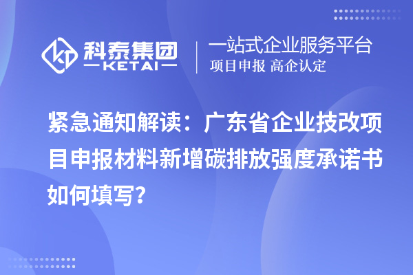 緊急通知解讀：廣東省企業(yè)技改項(xiàng)目申報(bào)材料新增碳排放強(qiáng)度承諾書如何填寫？