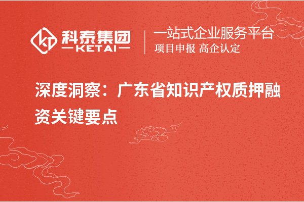 深度洞察:廣東省知識(shí)產(chǎn)權(quán)質(zhì)押融資關(guān)鍵要點(diǎn)