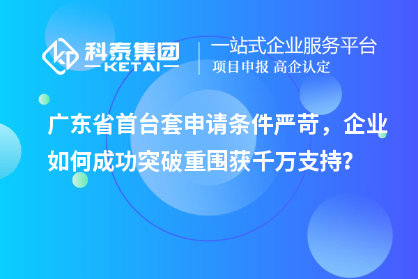 廣東省首臺套申請條件嚴苛，企業(yè)如何成功突破重圍獲千萬支持？