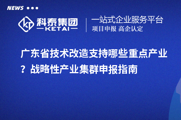 廣東省技術(shù)改造支持哪些重點產(chǎn)業(yè)？戰(zhàn)略性產(chǎn)業(yè)集群申報指南