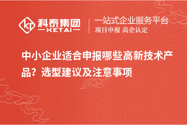 中小企業(yè)適合申報哪些高新技術(shù)產(chǎn)品？選型建議及注意事項