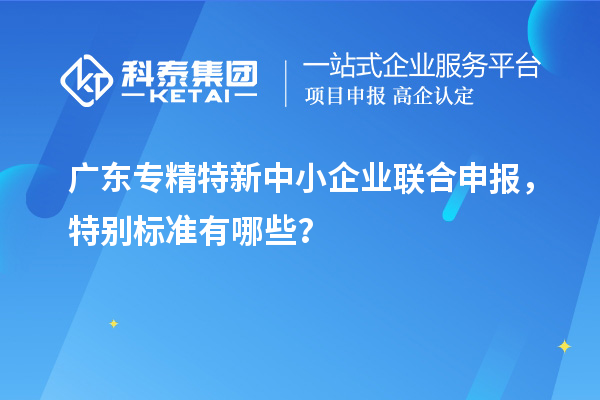 廣東專精特新中小企業(yè)聯(lián)合申報，特別標準有哪些？
