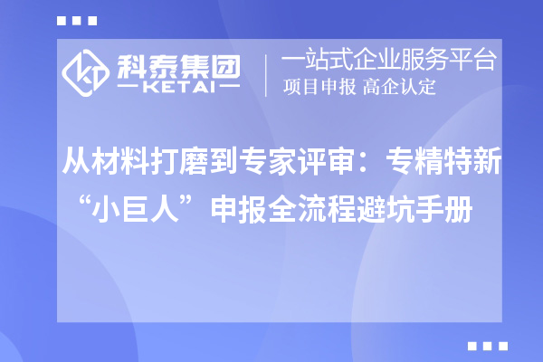 從材料打磨到專家評(píng)審:專精特新“小巨人”申報(bào)全流程避坑手冊(cè)