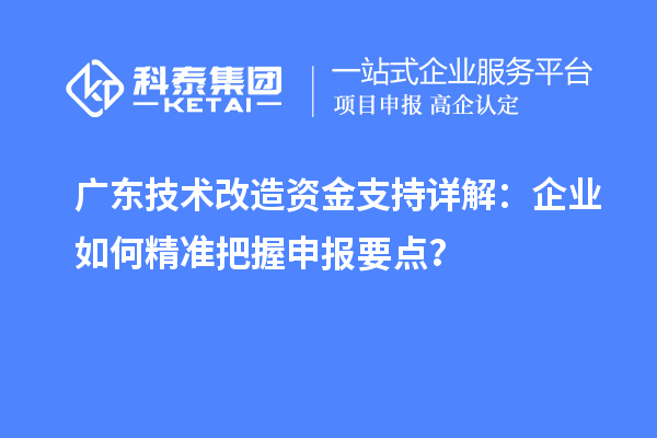 廣東技術(shù)改造資金支持詳解：企業(yè)如何精準(zhǔn)把握申報(bào)要點(diǎn)？