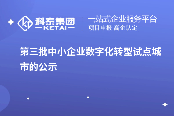第三批中小企業(yè)數(shù)字化轉(zhuǎn)型試點(diǎn)城市的公示