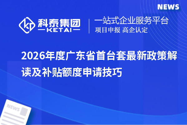 2026年度廣東省首臺(tái)套最新政策解讀及補(bǔ)貼額度申請(qǐng)技巧