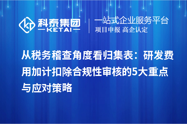 從稅務稽查角度看歸集表：研發(fā)費用加計扣除合規(guī)性審核的5大重點與應對策略