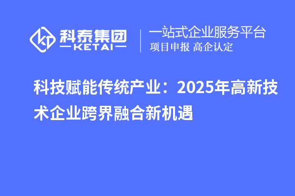 科技賦能傳統(tǒng)產(chǎn)業(yè)：2025年高新技術(shù)企業(yè)跨界融合新機遇