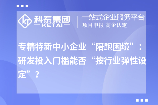 專精特新中小企業(yè)“陪跑困境”：研發(fā)投入門檻能否“按行業(yè)彈性設(shè)定”？