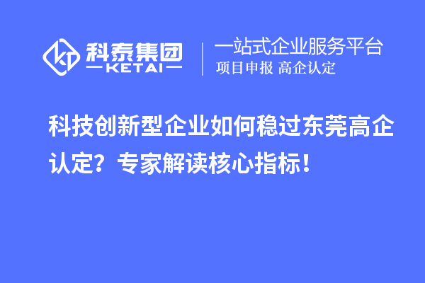科技創(chuàng)新型企業(yè)如何穩(wěn)過東莞高企認定？專家解讀核心指標！