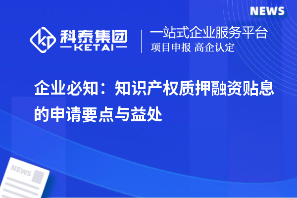 企業(yè)必知:知識產(chǎn)權(quán)質(zhì)押融資貼息的申請要點與益處