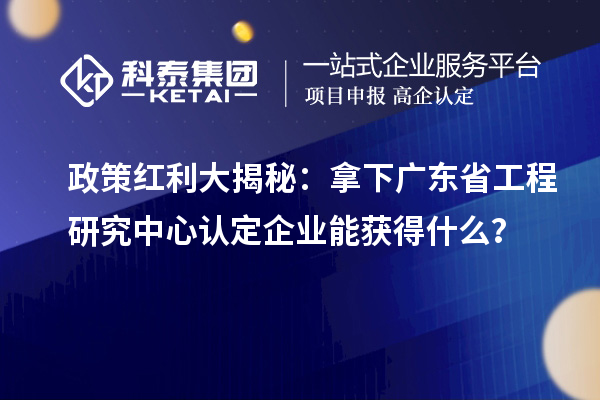 政策紅利大揭秘:拿下廣東省工程研究中心認(rèn)定企業(yè)能獲得什么?