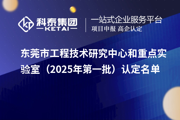 東莞市工程技術(shù)研究中心和重點實驗室（2025年第一批）認定名單