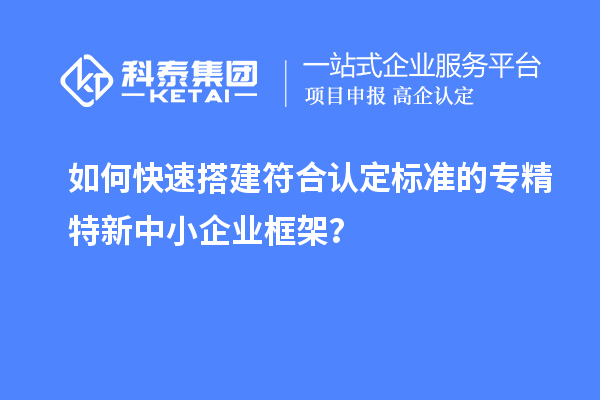 如何快速搭建符合認(rèn)定標(biāo)準(zhǔn)的專精特新中小企業(yè)框架？