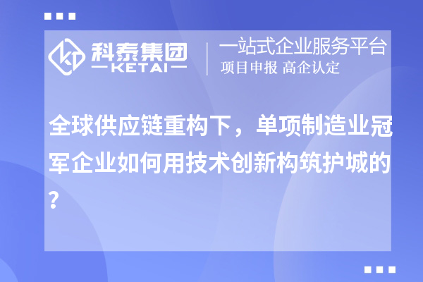 全球供應(yīng)鏈重構(gòu)下，單項制造業(yè)冠軍企業(yè)如何用技術(shù)創(chuàng)新構(gòu)筑護(hù)城的？