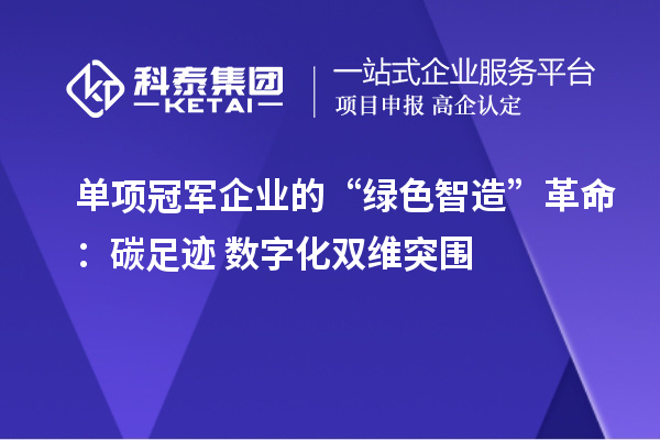 單項冠軍企業(yè)的“綠色智造”革命：碳足跡+數(shù)字化雙維突圍