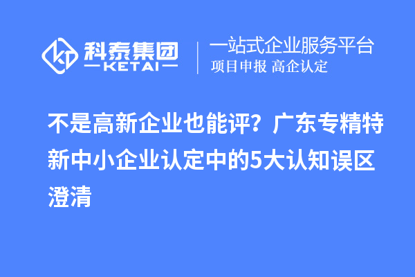 不是高新企業(yè)也能評(píng)？廣東專精特新中小企業(yè)認(rèn)定中的5大認(rèn)知誤區(qū)澄清