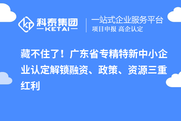 藏不住了！廣東省專精特新中小企業(yè)認定解鎖融資、政策、資源三重紅利