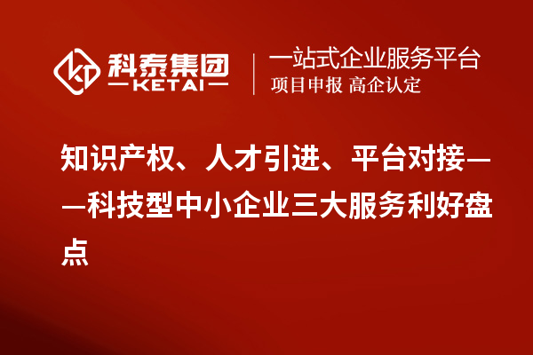 知識產(chǎn)權、人才引進、平臺對接——科技型中小企業(yè)三大服務利好盤點
