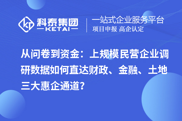 從問卷到資金：上規(guī)模民營企業(yè)調(diào)研數(shù)據(jù)如何直達財政、金融、土地三大惠企通道？