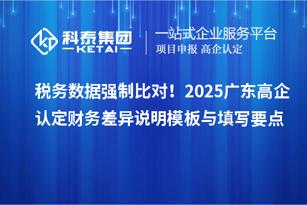 稅務(wù)數(shù)據(jù)強(qiáng)制比對！2025廣東高企認(rèn)定財(cái)務(wù)差異說明模板與填寫要點(diǎn)