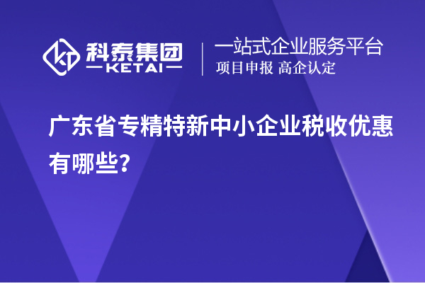 廣東省專精特新中小企業(yè)稅收優(yōu)惠有哪些？