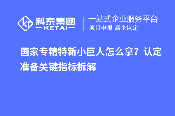 國家專精特新小巨人怎么拿？認定準備關(guān)鍵指標(biāo)拆解