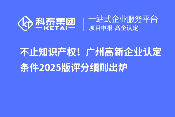 不止知識(shí)產(chǎn)權(quán)！廣州高新企業(yè)認(rèn)定條件2025版評(píng)分細(xì)則出爐
