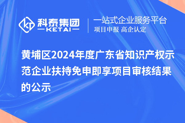 黃埔區(qū)2024年度廣東省知識產(chǎn)權(quán)示范企業(yè)扶持免申即享項(xiàng)目審核結(jié)果的公示