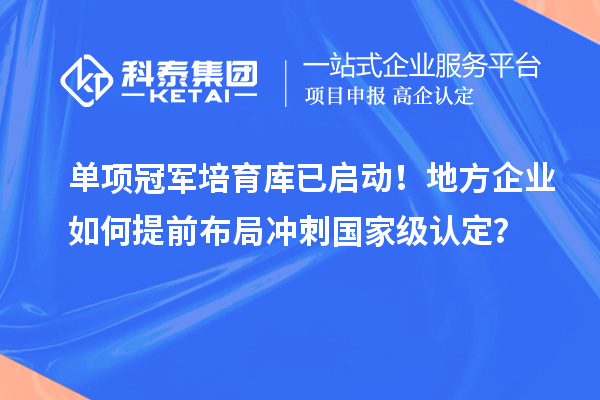 單項冠軍培育庫已啟動！地方企業(yè)如何提前布局沖刺國家級認(rèn)定？